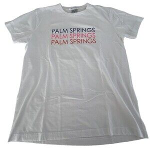 Palm Springs California Modern Tourist White T-shirt, Adult Med - Cali Good Life